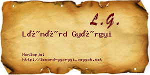 Lénárd Györgyi névjegykártya
