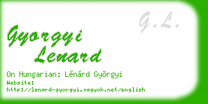 gyorgyi lenard business card