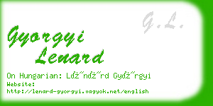 gyorgyi lenard business card